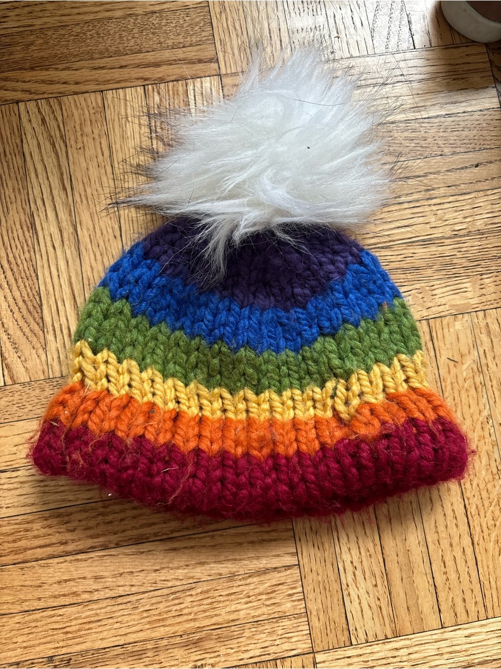 Infant Rainbow Knit Pom Beanie - Multicolor